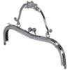 Metal Purse Frame Kiss Clasp Lock Retro Embossed Handle Hardware Accessories 20.5cmGun Gray