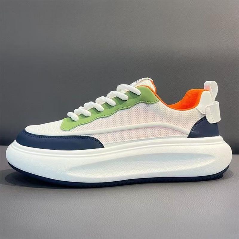 Men's shoes 2025 new mesh breathable little white shoes trendy versatile low-top shoes thick-soled heightening shoes comfortable casual shoes