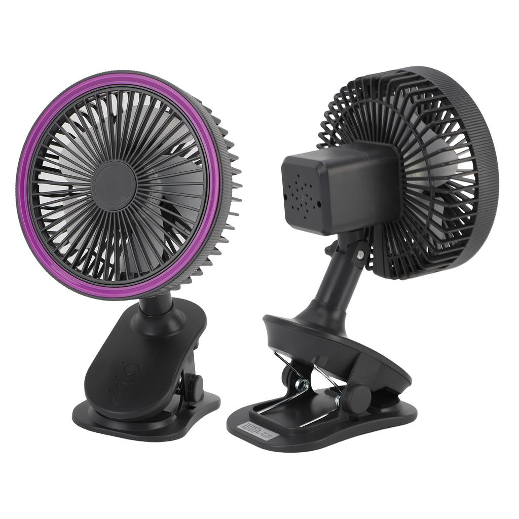 Fan with Clamp Quiet 360 Degree Rotation Rechargeable USB Portable Fan for Desk Bedside