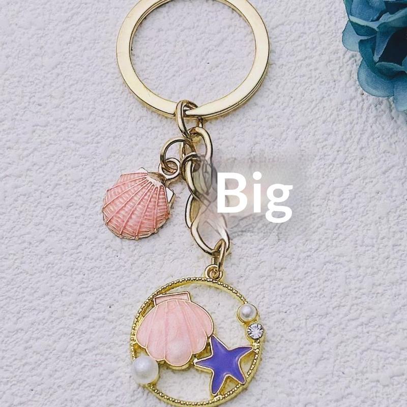 Ocean Series Seashell Conch Starfish Keychain Women Girls Keyrings Birthday Party Jewelry Gifts