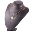 C131 New Product Five-Pointed Star Round Disc Geometric Necklace Fashionable Personality Multi-Layer Necklace 4 Layers