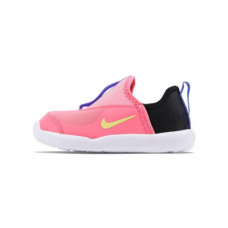 Nike Lil Swoosh Leather Fabric Comfortable Versatile Shock Absorbing Durable Low Top Walking Shoes Baby Shoes Pink Black AQ3113-607