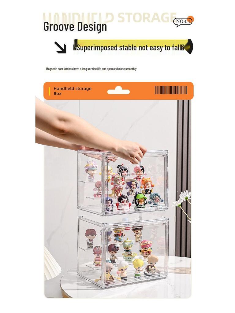 Acrylic Display Case with Shelves for Model Figures, Dolls, and Blind Box Figurines 