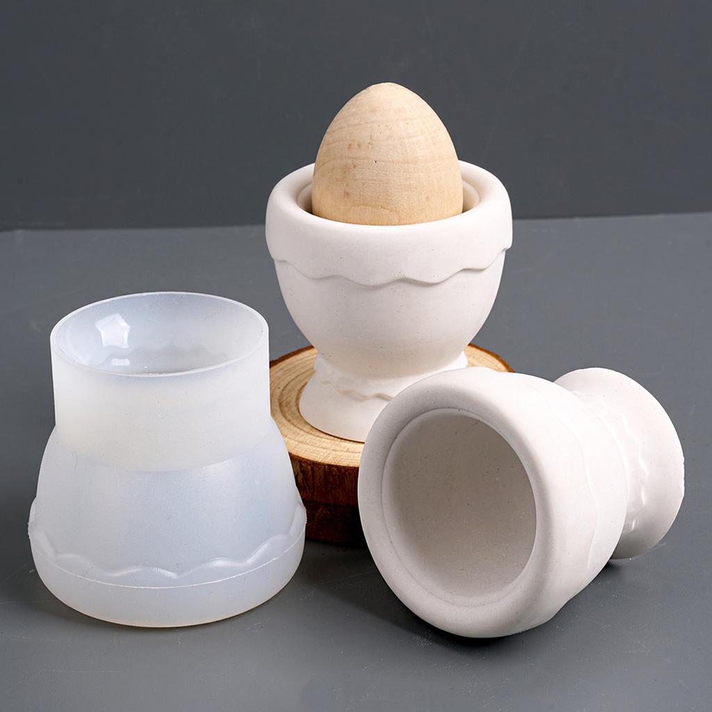 Egg Oppbevaringskrukke Silikonform Kreativ Påske Eggeskall Lyskopp Lysestake Laging UV Epxoy Resinform Hjemmedekor Gips Håndverk