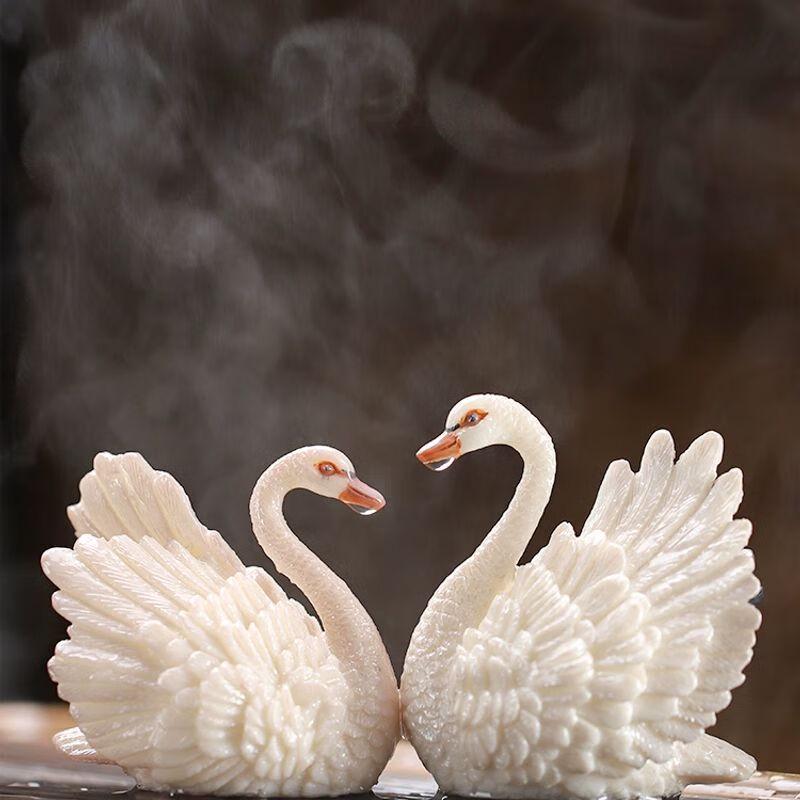 Figurină Swan din Rășină, Schimbătoare de Culoare, Animal de Companie pentru Ceai