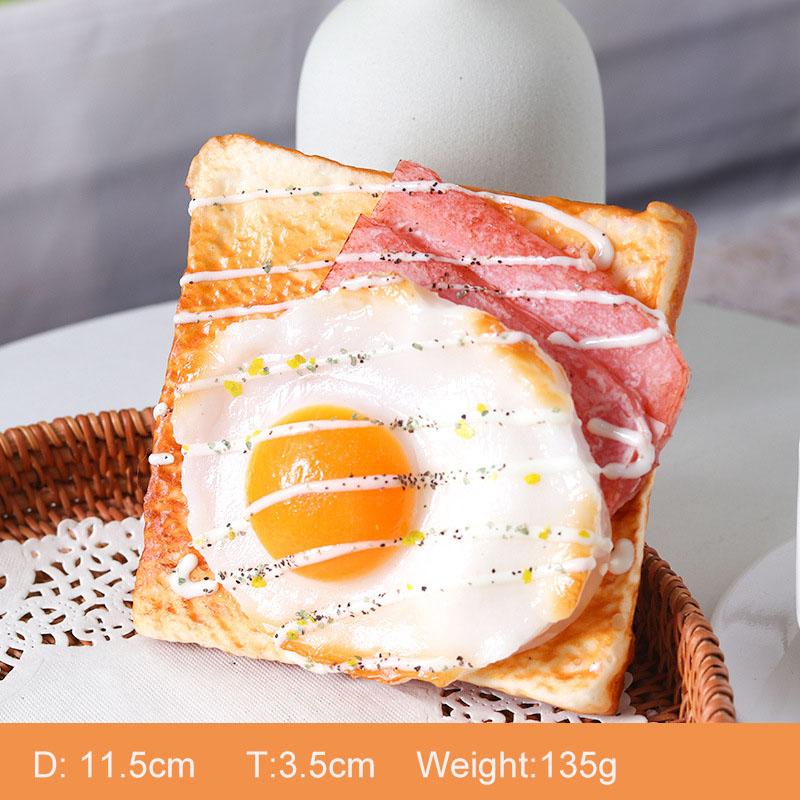 Simulation toast egg bread photoprop fake cake food window decor display children's intelligence teach sketch prop High Quality