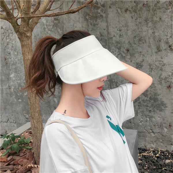 Simple foldable empty top hat women's summer ins face covering sun protection sun hat versatile travel sun hat