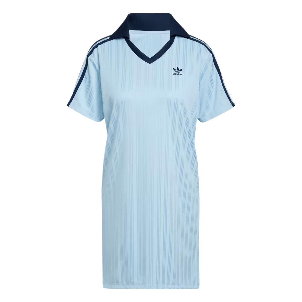 Adidas Originals Adicolor Ss25 Fashion Versatile Popular Short Sleeve Dress Women Dresses Blue JD5879 XS