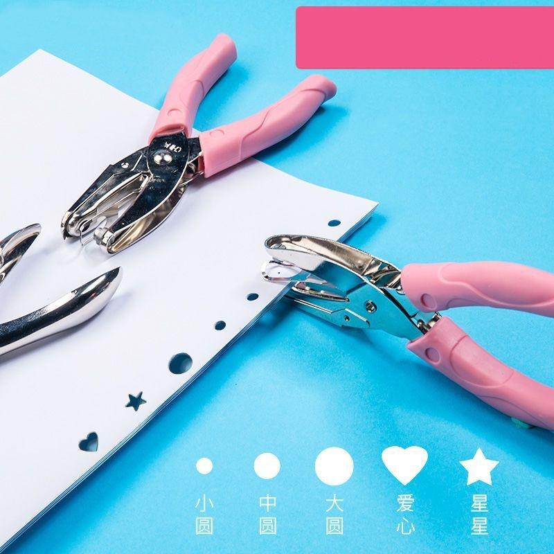 Cute Single Hole Puncher Scrapbooking Paper Punches Kawaii Star Heart Circle Hole Punch DIY Craft Shape Cutter Perforator 2025