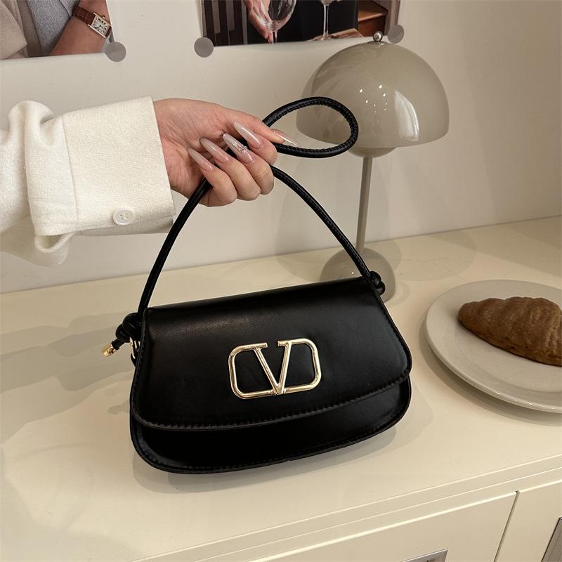 Frühlingsmode 2025: Damen Retro Einfarbig Achsel-Schultertasche mit Strukturdesign