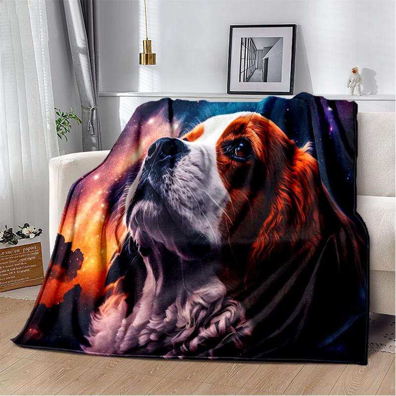 Ковдра з мультяшним хаскі, самоє, чихуахуа, померанський шпіц Кокі, м'яка ковдра для дому, спальні, дитяча ковдра для дивана
