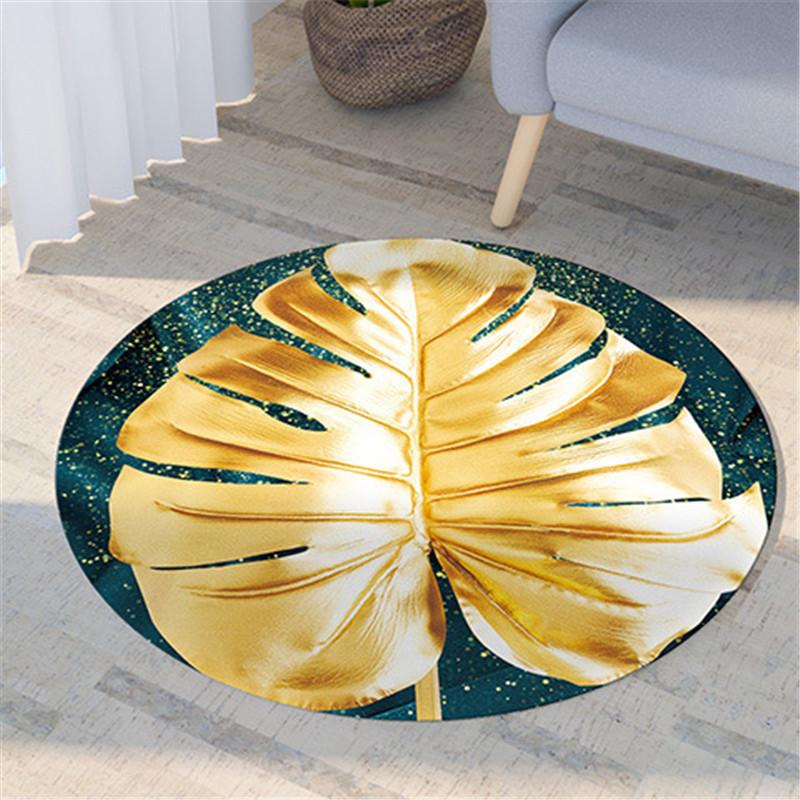 Nordic Flora and Fauna Geometric Printing Pattern Circular Carpet Home Living Room Sofa Bedroom Floor Decoration Carpet