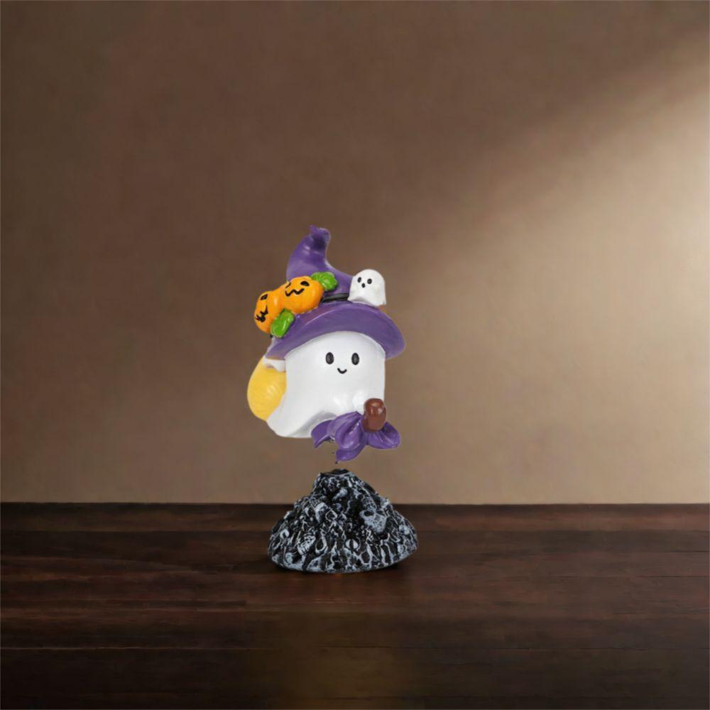 Cute Ghost Art Sculpture Resin Ghost Figurine Ornament Micro Landscape Halloween Ghost Statue  Desk
