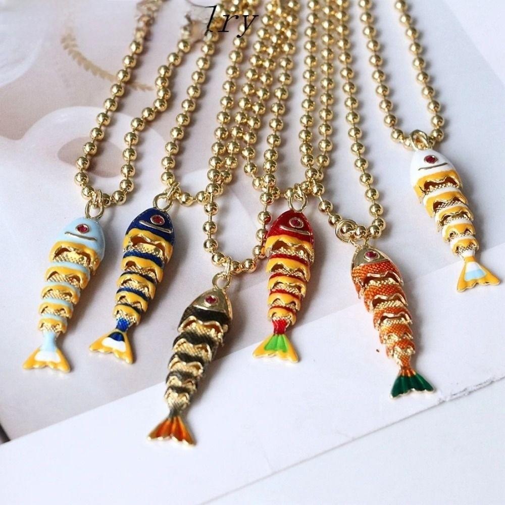Goldfish Nylon Rope Necklace Marine Organism Charms Ocean Series Necklace Girls