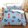 3D Print Blue Anchor Bedding Set Cartoon Anime Three-piece Set Adult Kid Bedroom Duvetcover Sets 3D Kawaii