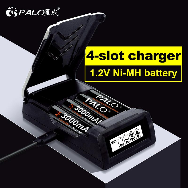 PALO 3000mAh Battery 1.2V AA 2A Ni-MH NiMH Rechargeable Battery for Camera Toy Car 100% Original Low Self Discharge AA Batteries