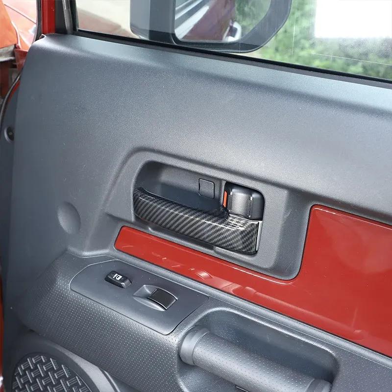 2PCS For Toyota FJ Cruiser 2007 2008- Carbon Fiber Style Interior Door Handle Pull Grab Cover Car Interior Accessories Trim