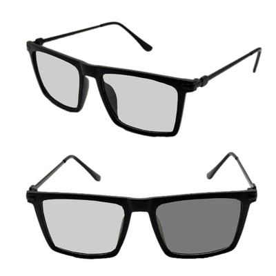 REONAS Polarized Photochromic Discoloration for UV400 Protection Men's Sunglasses, Square, Gray, Driving, Fishing,