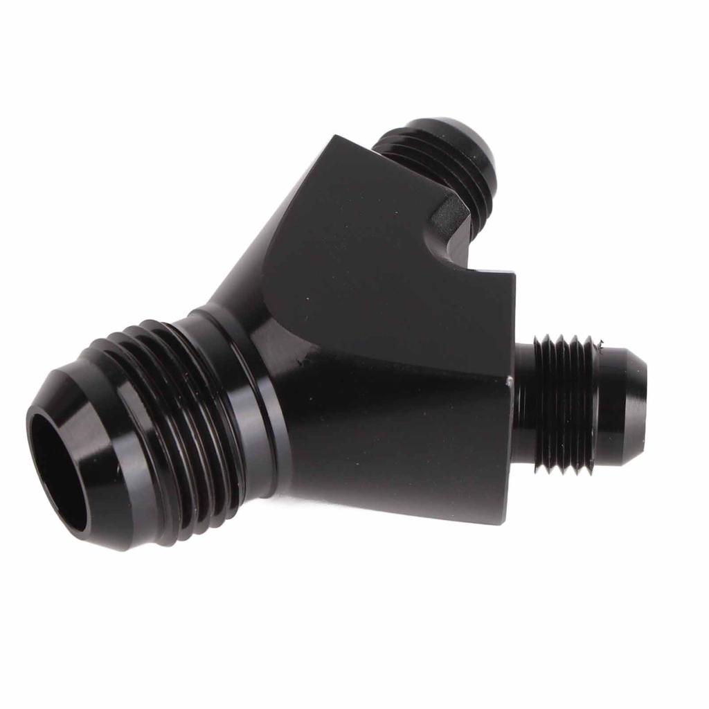 AN10 10AN auf AN6 6AN Außengewinde Y-Block Fitting Adapter Schwarz