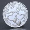 I Love You Four-Leaf Clover Lucky Silver-Plated Coin