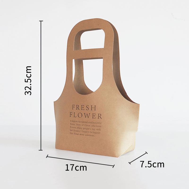 Verpackung Blumenbox Rosenverpackung Handheld Wasserdicht Kraftpapiertüte Hochzeitsdekoration Geschenktüte Straußverpackungstüte