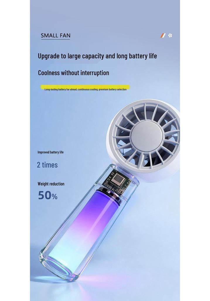 2026 Silent USB Desktop Mini Fan with Long Battery and Digital Display - Customizable Gift