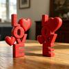 3D-printet Kærlighedsbrev Figur, Rødt KÆRLIGHEDshjerte Skrivebordsudsmykning til Bryllupsdag Indretning, Romantisk Valentinsdag Bordskilt til Soveværelse,