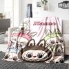Custom Name Labubu Theme Printed Blanket - Perfect for Couch, Bed, Travel & Outdoor Use | Machine Washable, Cozy & Durable.