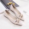 Fashion Black Women's Flat Shoes Low Heel Elegant Formal Ladies Footwear Pointed Toe White Luxury Brand Slip On Sale Wholesale Casual 39