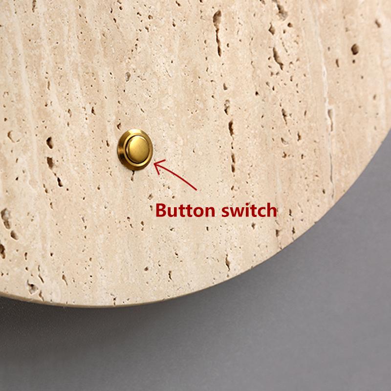 Bedside Balcony Corridor Yellow Cave Stone Decorative Wall Lamp Japanese wabi-Sabi Wind Round Wall Lamp Bedroom Living Room Porc