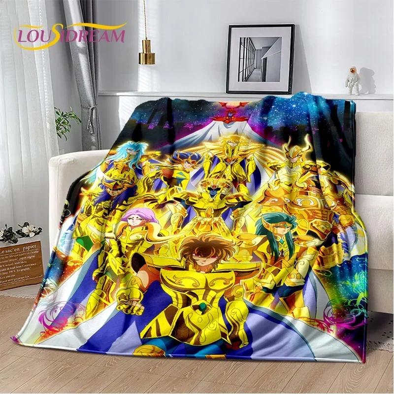 Cartoon Saint Seiya 3D Retro Soft Flannel Blanket for Beds Bedroom Sofa Picnic,Throw Blanket for Cover Outdoor Leisure Nap Gift