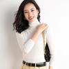 Women's Slim Fit High Neck Wool Sweater - Lightweight, Sheer Base Layer for Spring and Autumn