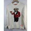 High Quality Cotton Knit Sweater Embroidered Bear Round Neck Loose Fit Long Sleeve Fall Winter Casual
