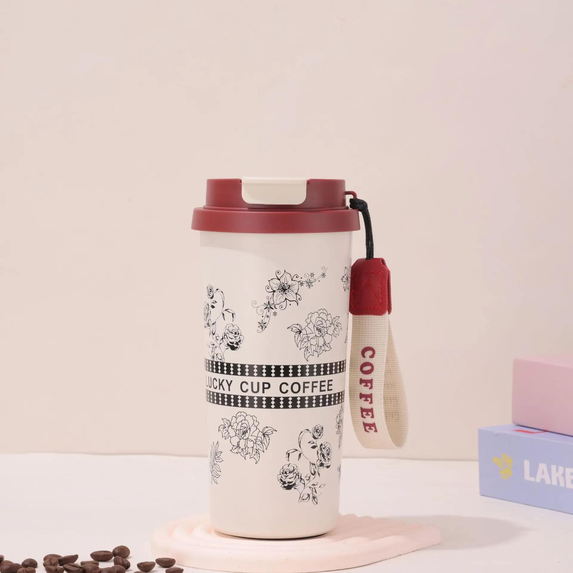 

500 мл Термокружка для кофе из нержавеющей стали, герметичная бутылка-термос для чая, офисный, деловой стиль, дорожная термокружка 500ml красный