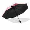 1pc Pink Leopard Print Bow Automatic Folding Umbrella Durable Iron Frame,All Seasons Home Travel Outdoor Multifunctional Umbrella Yy251115172