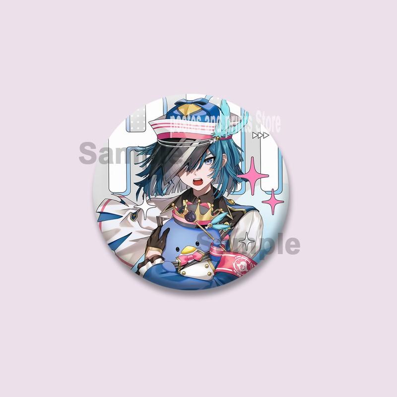 Cartoon Game Merold Kurode Hallritt Brooch Anime Fragaria Memories Lapel Pins Plastic Round Badge for Bag Hat Jewelry XMAS Gifts