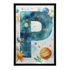 Poster Letter P In Space Poster Letter P In Space, 70X100 Cm, Dark Brown Wooden Frame, 230 Gsm Matte Paper