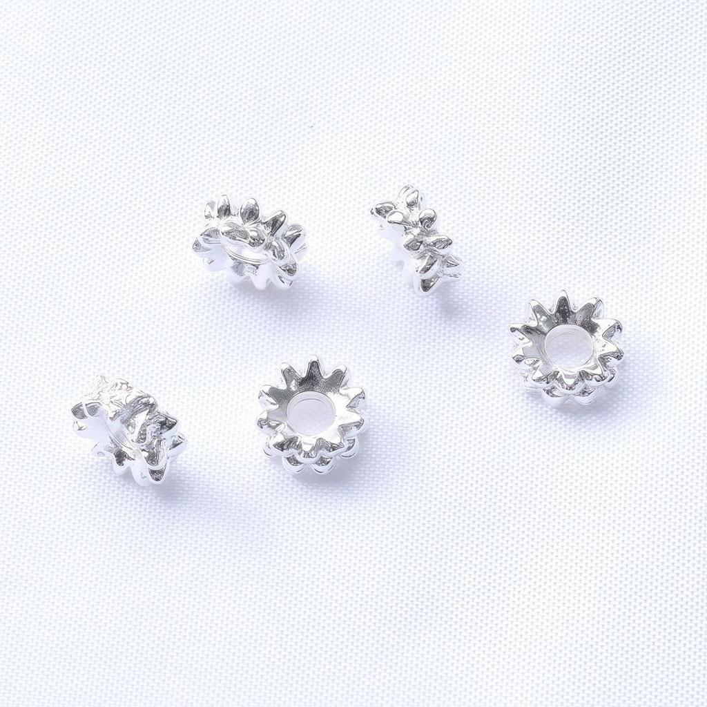 Gold-Plated Lotus Spacer Beads - 6/8mm Flower Design for DIY Bracelets & Necklaces