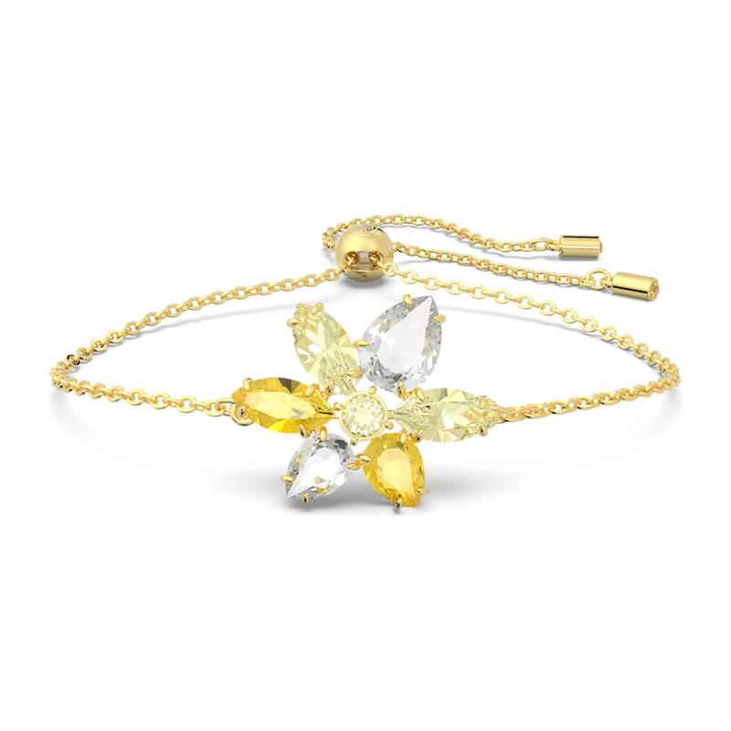 Swarovski Gema Mixed Cut Flower Bracelet Women s Yellow 5652820