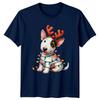 Christmas Puppy Reindeer Antlers Holidays Unisexs Unisexs Graphic Tee