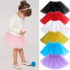Kızların Güzel Çok Katmanlı Tül Elastik Bel Kabarık Etek Tutu Prenses Elbise