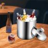 1300ml Eiswürfeleimer Eiswürfeleimer Edelstahl Eiswürfelbehälter mit Deckel Eingebaute Eiszange für Grillpartys, Picknicks, Partys