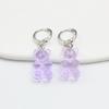 11 Candy Colors Resin Bear Drop Earrings for Women Korean Simple Creative Transparent Brincos Jewelry Birthday Gift