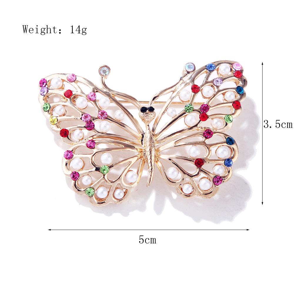 

Fashion Hundreds of Matching Pearl Colourful Crystals Gold Butterfly Brooches Lovely Insect Clothing Hundreds of Matching Ornaments Brooch Jewelry