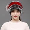 Fur Hat for Women Winter Rex Rabbit Fur Middle-aged and Elderly Ladies Mothers and Grandmothers Fashionable and Warm Knight Cap