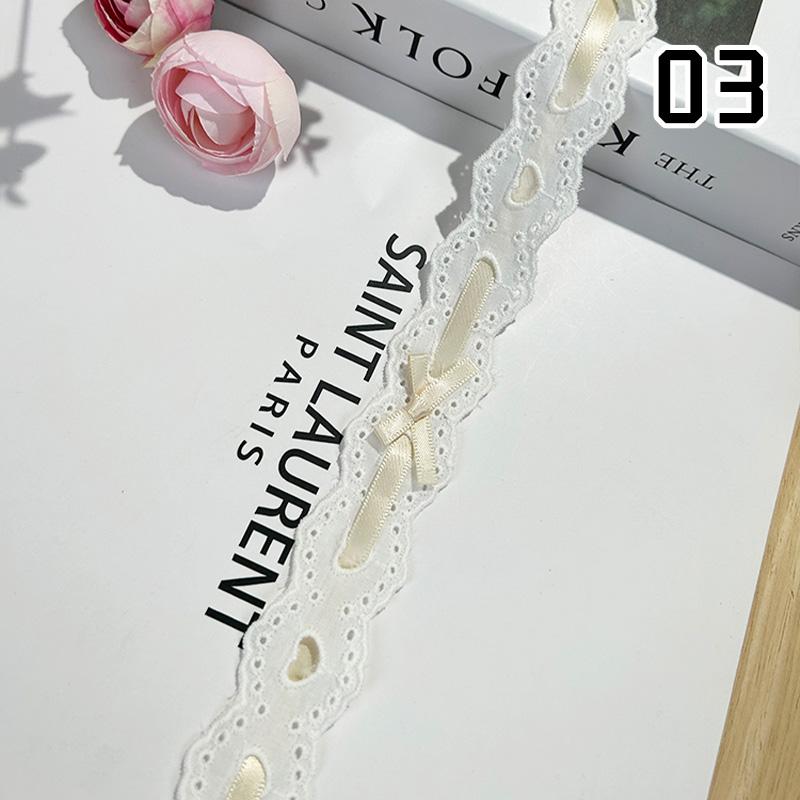 1Yard Bow Pleated Lace Ribbon Handmade Diy Decoration Baby Clothes Skirt Hem Edge Clothing Lace Curtains Home Decor Accessories