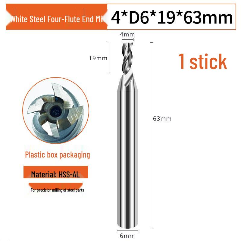 615 Aluminum Alloy CNC Tool: High-Speed Steel 4-Flute Extended End Mill with 3-Flute Milling Cutter