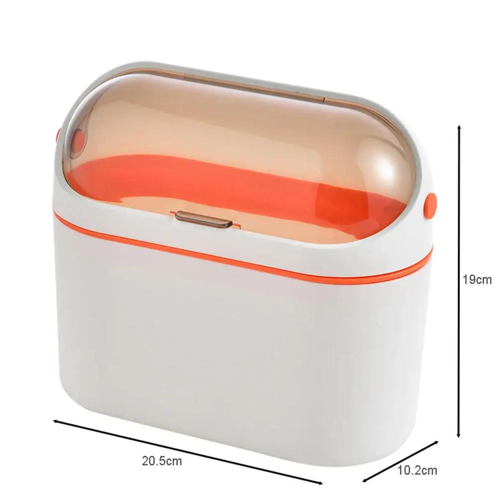 Mini Trash Can with Lid Mini Waste Basket for Desktop Small Office Countertop Garbage Can Mountable Tiny Wastebasket for RV Dorm