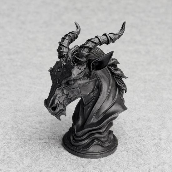 Dark Sheep-Headed Ornament, 3D Printed Gothic Devil Sculpture, with Detailed Horn Texture Desktop Statue, for Home Decoration