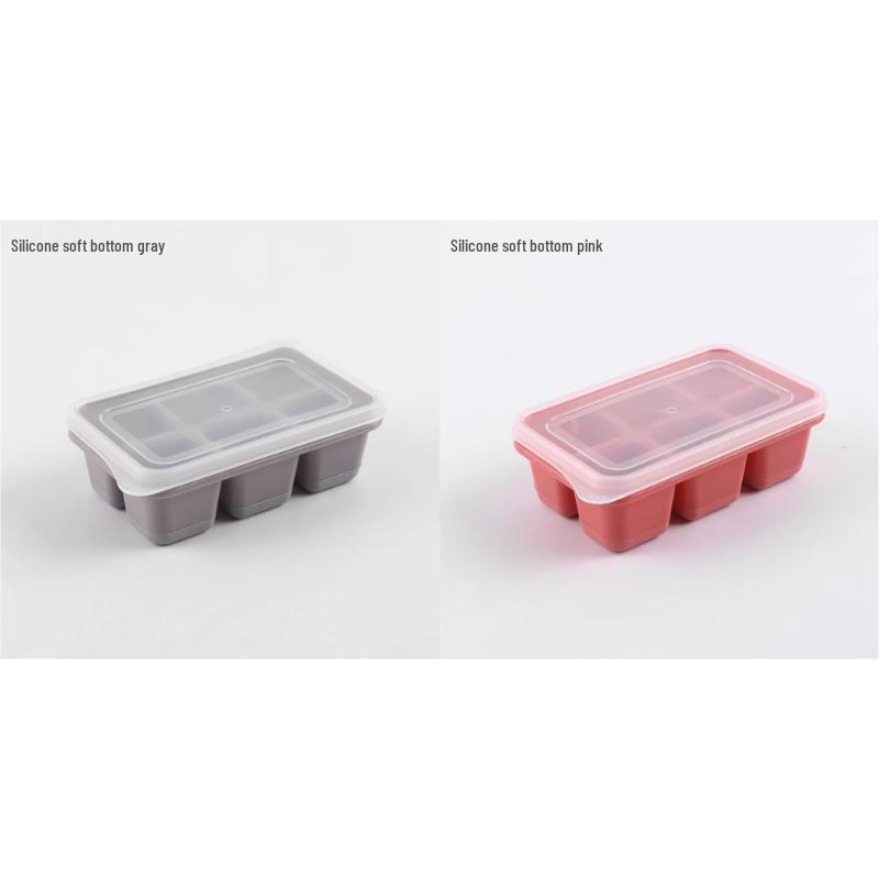 Silicone Ice Cube Tray with Lid, Food-Grade, Soft Bottom for Easy Release, Household Refrigerator Use for Homemade Ice Cubes.